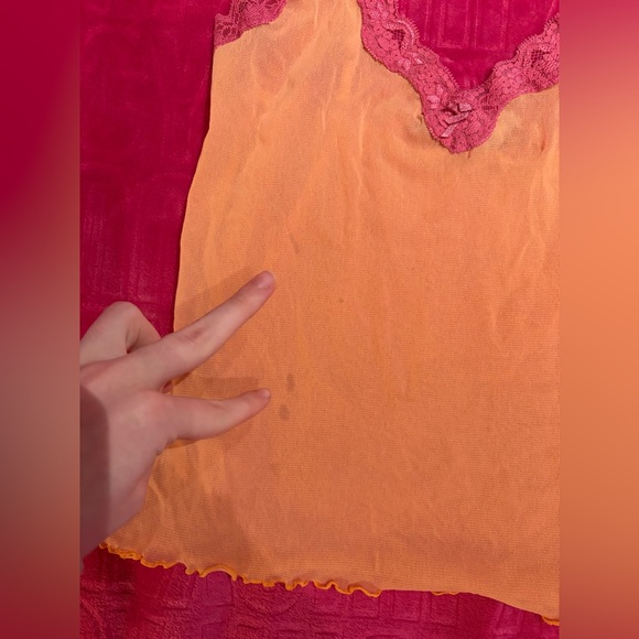 Y2K Sheer Lace Trim Cami Tank Top - Picture 3 of 7